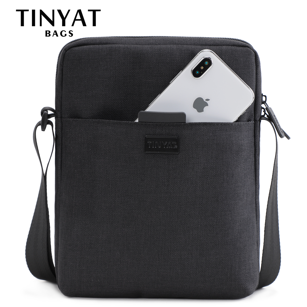 Tablet Shoulder Bag - TINYAT Men's Bags Light Canvas Shoulder