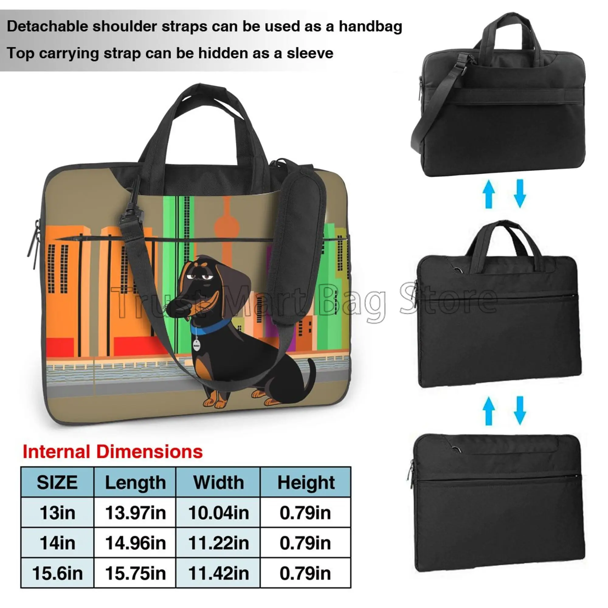 Cute Dachshund Print Laptop Ca - Tablet Shoulder Bag 리뷰 및 가격