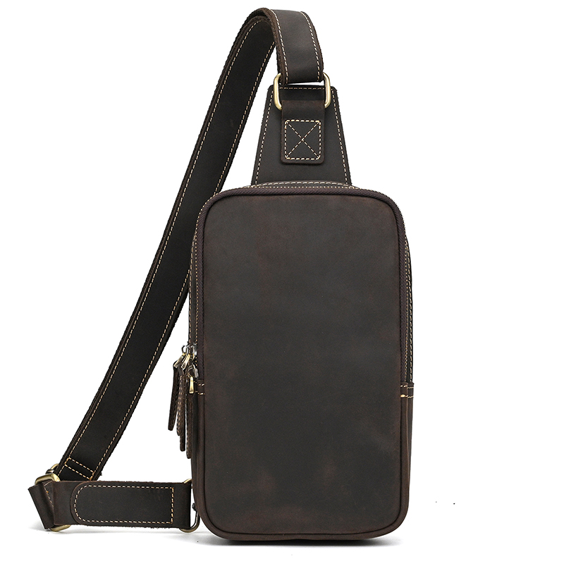 Genuine Leather Men's Chest Ba - Tablet Shoulder Bag 리뷰 및 가격