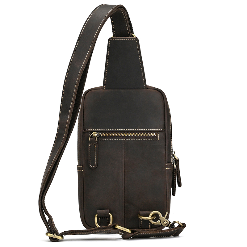 Genuine Leather Men's Chest Ba - Tablet Shoulder Bag 리뷰 및 가격